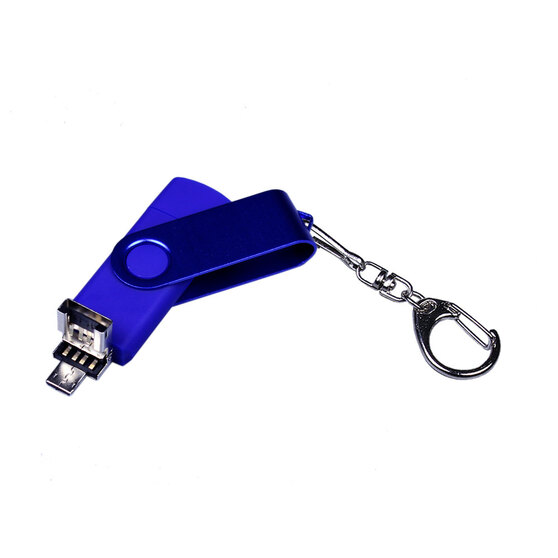 USB 2.0/micro USB/Type-С- флешка на 16 Гб 3-в-1 с поворотным механизмом-2