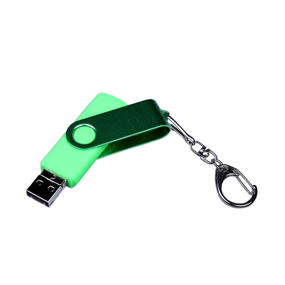 USB 2.0/micro USB/Type-С- флешка на 16 Гб 3-в-1 с поворотным механизмом-1