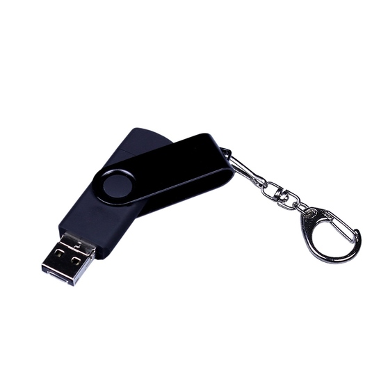 USB 2.0/micro USB/Type-С- флешка на 16 Гб 3-в-1 с поворотным механизмом-1