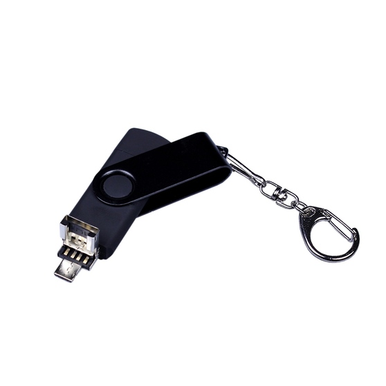 USB 2.0/micro USB/Type-С- флешка на 16 Гб 3-в-1 с поворотным механизмом-2
