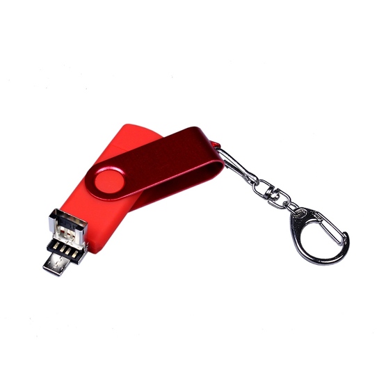 USB 2.0/micro USB/Type-С- флешка на 32 Гб 3-в-1 с поворотным механизмом-2
