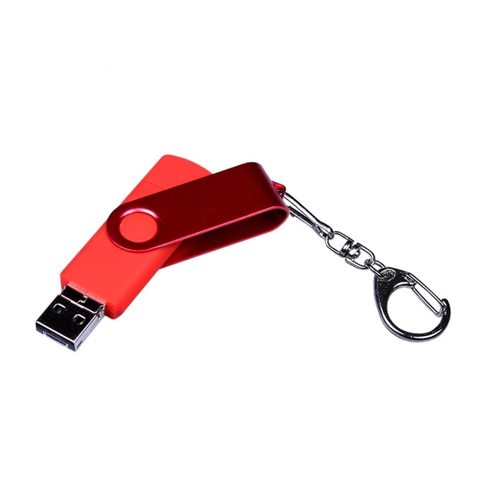 USB 2.0/micro USB/Type-С- флешка на 32 Гб 3-в-1 с поворотным механизмом-3