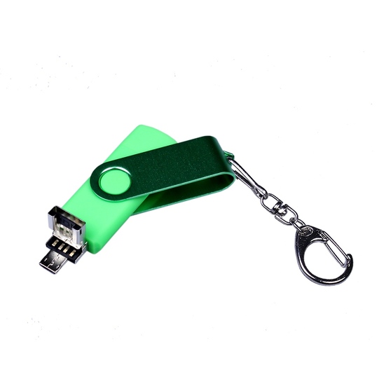USB 2.0/micro USB/Type-С- флешка на 32 Гб 3-в-1 с поворотным механизмом-2