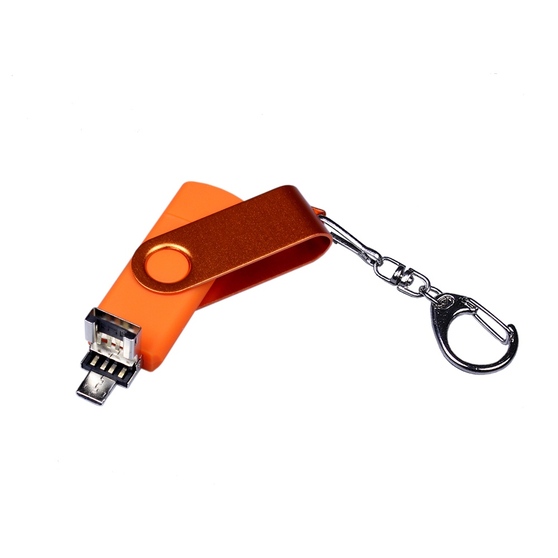 USB 2.0/micro USB/Type-С- флешка на 64 Гб 3-в-1 с поворотным механизмом-2