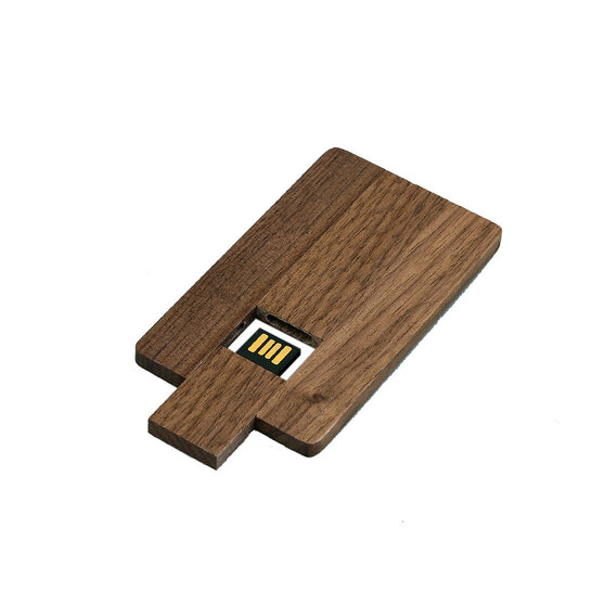USB 2.0- флешка на 8 Гб в виде деревянной карточки с выдвижным механизмом-2