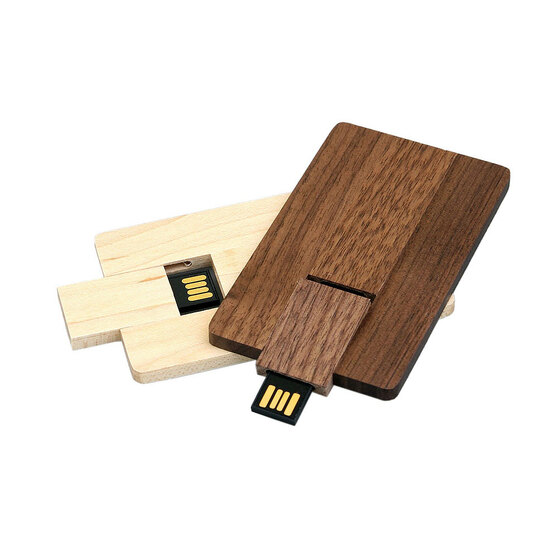 USB 2.0- флешка на 8 Гб в виде деревянной карточки с выдвижным механизмом-3