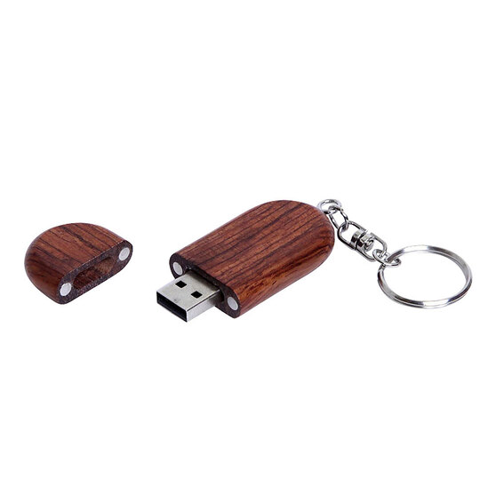 USB 2.0- флешка на 4 Гб овальной формы и колпачком с магнитом-1