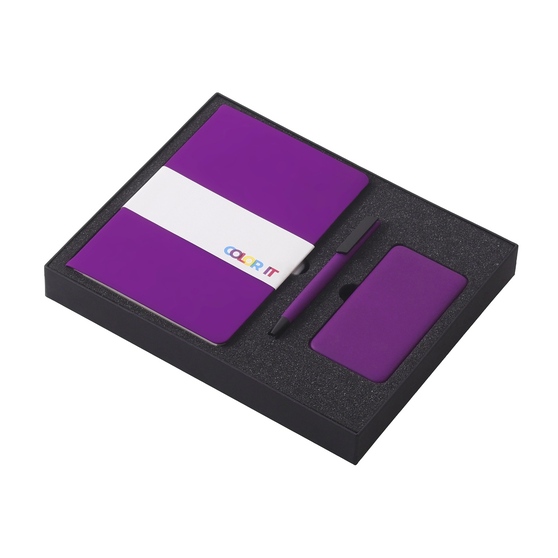 Подарочный набор «COLOR IT» c блокнотом, ручкой и повербанком, 5000 mAh-1