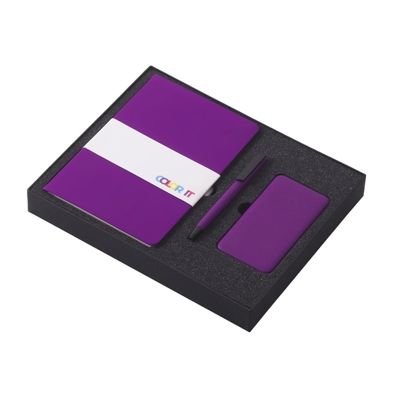Подарочный набор «COLOR IT» c блокнотом, ручкой и повербанком, 5000 mAh-1