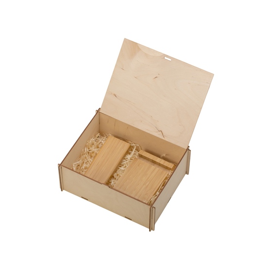 Подарочный набор с БЗУ и внешним аккумулятором «Bamboo Set»-1