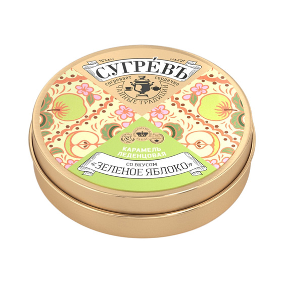 Карамель леденцовая со вкусом яблока в банке-2