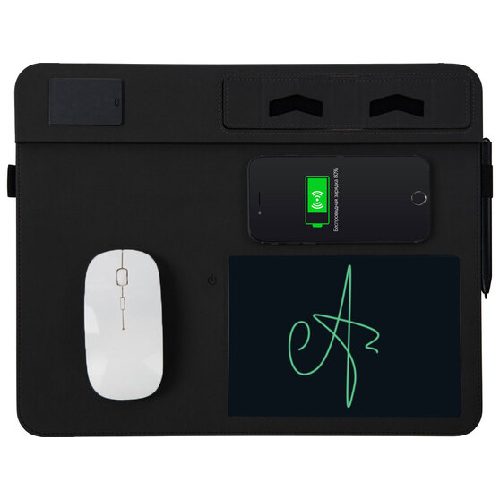 Многофункциональный коврик для мыши «Multi Pad» с беспроводной зарядкой и LCD экраном, 10 Вт-2