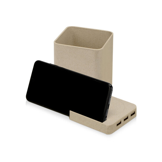 Настольный органайзер Cubic с функциями USB-хаба и беспроводной зарядки-4