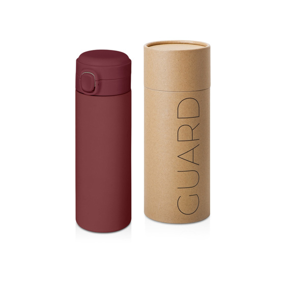 Вакуумная термокружка c кнопкой «Guard», soft-touch, 400 мл, тубус-1