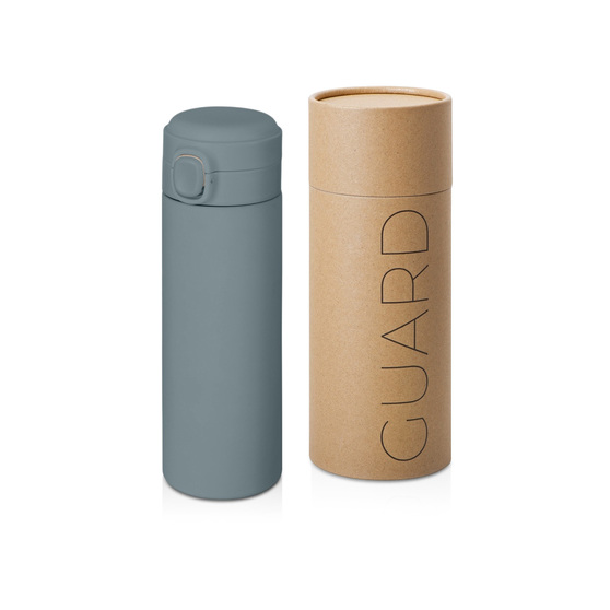 Вакуумная термокружка c кнопкой «Guard», soft-touch, 400 мл, тубус-1
