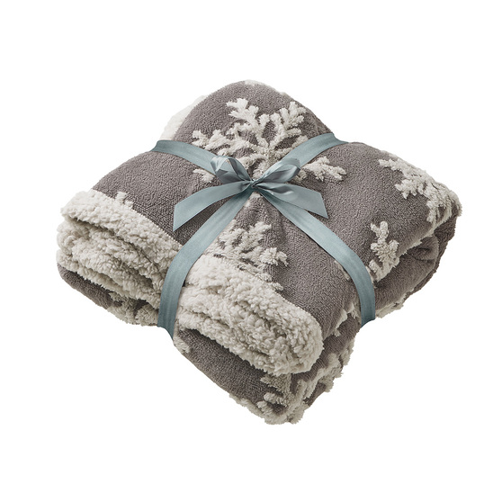 Плед Snowflake новогодний с капюшоном-9