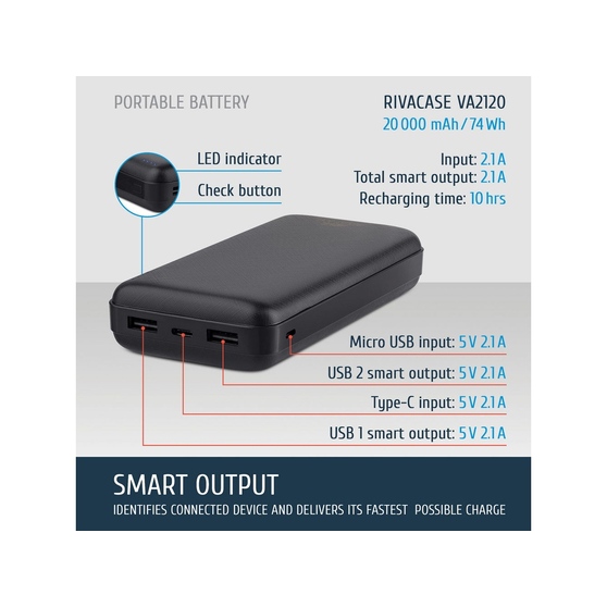 Внешний аккумулятор VA2120, 20000 mAh-16