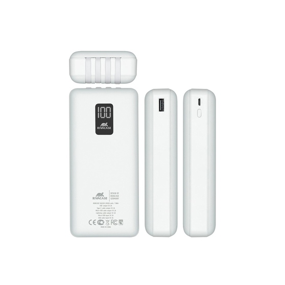 Внешний аккумулятор с дисплеем и встроенными кабелями VA2220, 20000 mAh-3