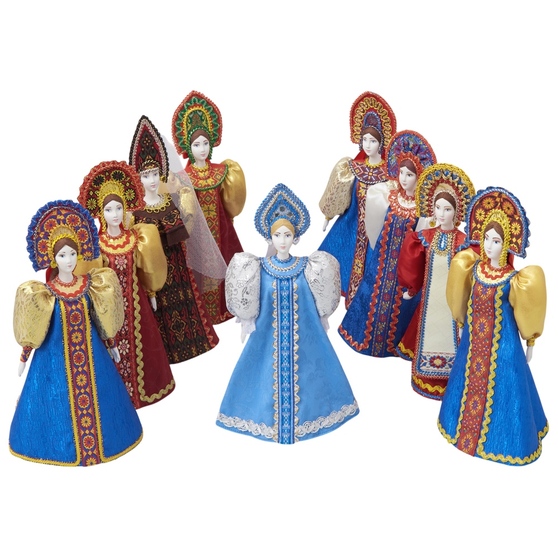 Подарочный набор: кукла фарфоровая, мёд с гецким орехом-4