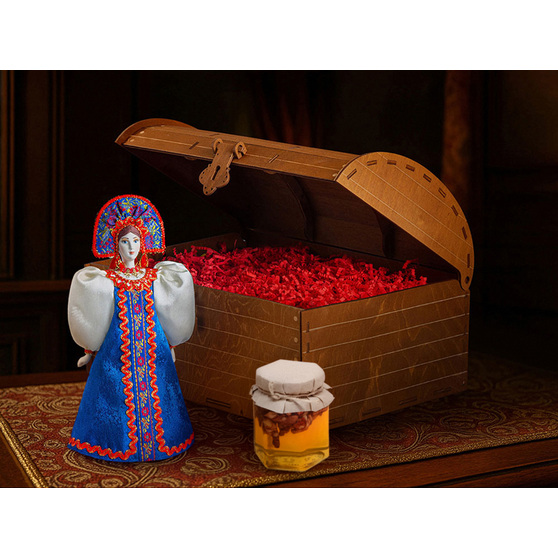 Подарочный набор: кукла фарфоровая, мёд с гецким орехом-1