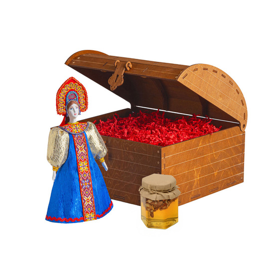 Подарочный набор: кукла фарфоровая, мёд с гецким орехом-2