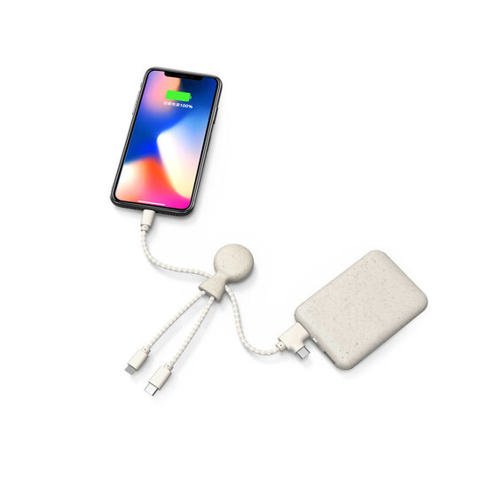 Внешний аккумулятор «BioPack» c кабелем «Mr. Bio», 5000 mAh-3