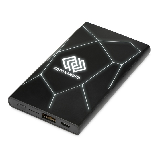 Внешний беспроводной аккумулятор «Geo Wireless» с подсветкой лого, 5000 mAh-1