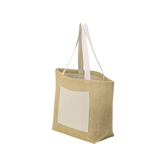 Сумка Jute джутовая с широким дном и карманом-2