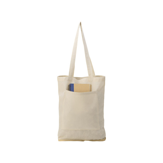 Складная сумка Jute из хлопка и джута с карманом-7