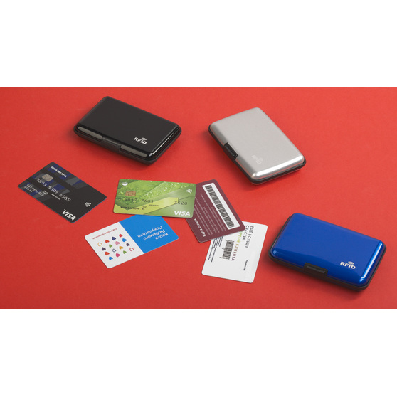 Футляр "Trust" для банковских карт и визиток с RFID - защитой от считывания данных, серебристый-1