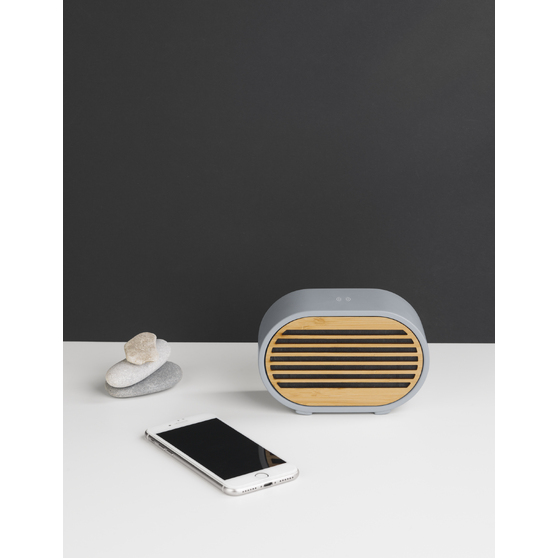 Bluetooth-колонка "Stonehenge" 5Вт с беспроводным зарядным устройством, камень/бамбук-1