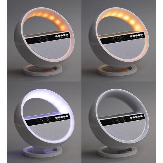 Bluetooth колонка "Smart Orb" 5Вт с беспроводным (15W) ЗУ, лампой, часами, FM радио-3
