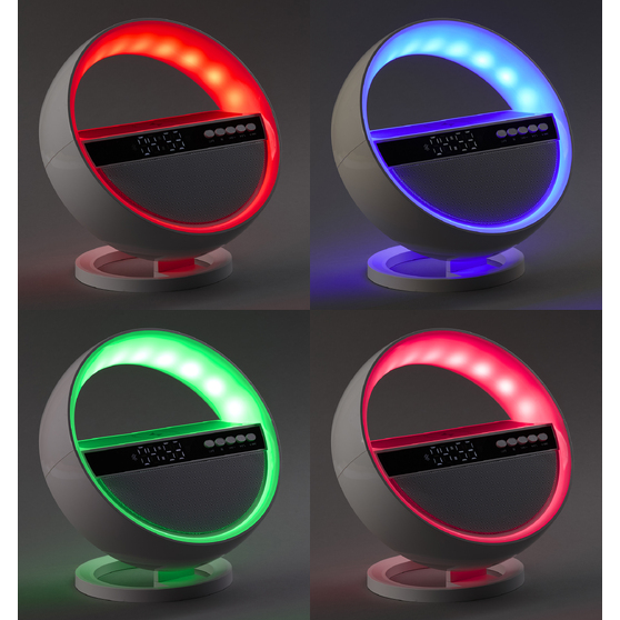 Bluetooth колонка "Smart Orb" 5Вт с беспроводным (15W) ЗУ, лампой, часами, FM радио-4
