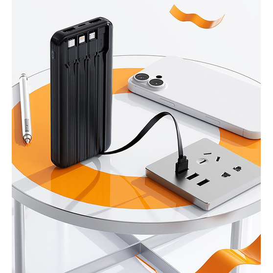 Зарядное устройство "Phantom" 10000 mAh с 4мя встроенными кабелями и цифровым индикатором заряда-3