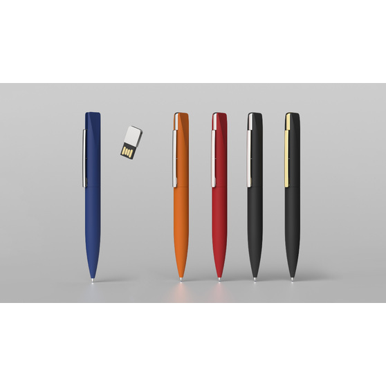 Ручка шариковая "Callisto" с флеш-картой 32Gb, покрытие soft touch-3