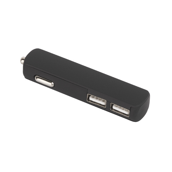 Автомобильное зарядное устройство "Slam" с 2-мя разъёмами USB, покрытие soft touch-1
