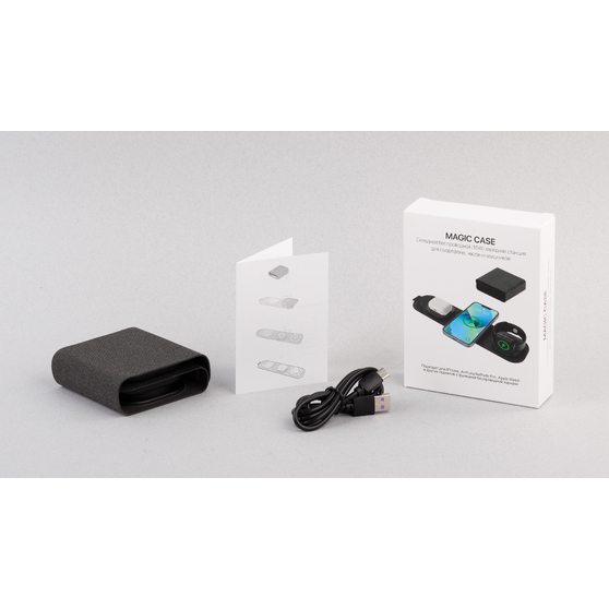 Складная беспроводная (15W) зарядная станция "Magic Case" с MagSafe для смартфона, часов и наушников-5