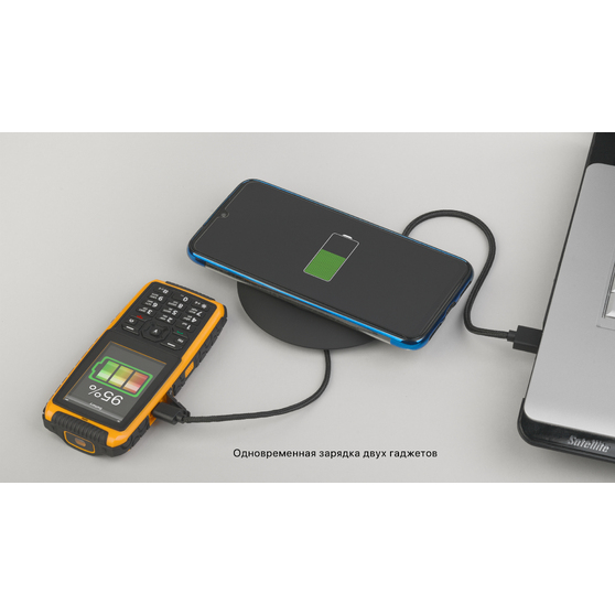 Настольное беспроводное зарядное устройство "Light SOFTTOUCH" с подсветкой логотипа-4
