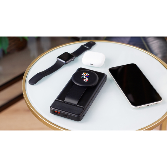 Беспроводная зарядная (20W/15W) станция-пауэрбэнк "Slider" 10000 mAh для смартфонов, наушников, часов, с подвижным зарядным блоком-6