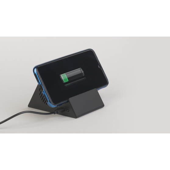 Bluetooth колонка-подставка "Rock" 3Вт с беспроводным зарядным устройством и подсветкой логотипа-2