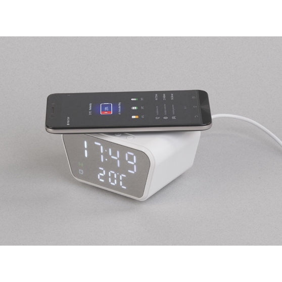 Настольные часы "Smart Clock" с беспроводным (15W) зарядным устройством, будильником и термометром-2