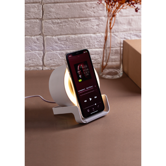Bluetooth колонка-подставка "Smart Sound" с беспроводным (10W) зарядным устройством и лампой-2
