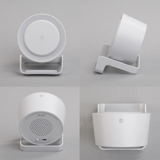 Bluetooth колонка-подставка "Smart Sound" с беспроводным (10W) зарядным устройством и лампой-5