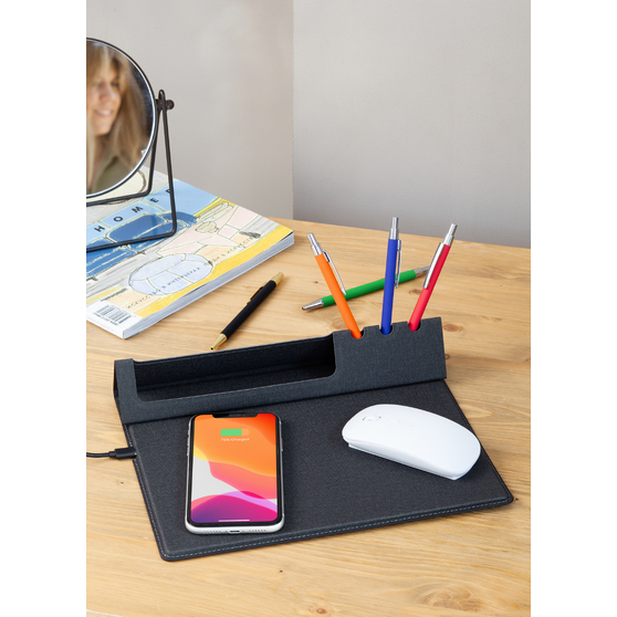 Настольная складная подставка "Cool Desk" с беспроводным (10W) зарядным устройством и ковриком для мыши-1