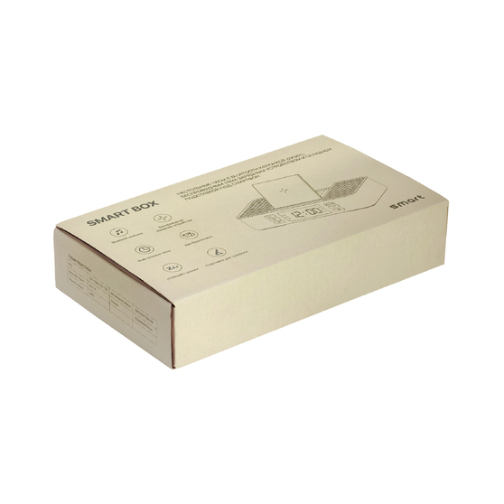 Настольные часы "Smart Box" с bluetooth колонкой (2х3Вт), беспроводным (15W) зарядным устройством и складной подставкой под смартфон-5