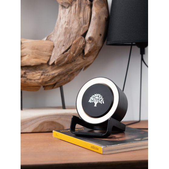 Bluetooth колонка-подставка "Smart Loud" с беспроводным (10W) зарядным устройством, лампой и подсветкой логотипа-2