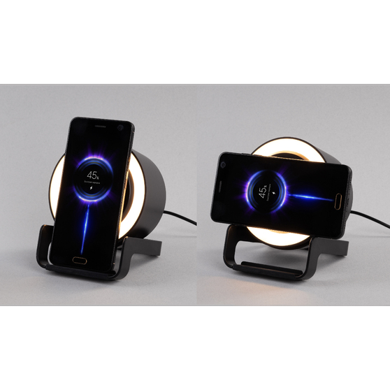 Bluetooth колонка-подставка "Smart Loud" с беспроводным (10W) зарядным устройством, лампой и подсветкой логотипа-4