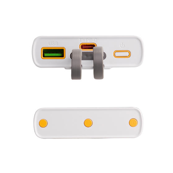 Зарядное (22.5W) устройство "Link" 10000 mAh с прозрачным корпусом, цифровым индикатором заряда и встроенными Type-C/Lightning кабелями-2