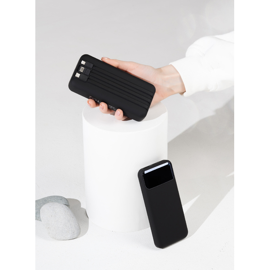 Зарядное (22.5W) устройство "Top Grade SOFTTOUCH" 20000 mAh с подсветкой логотипа, встроенными кабелями и цифровым индикатором заряда-2