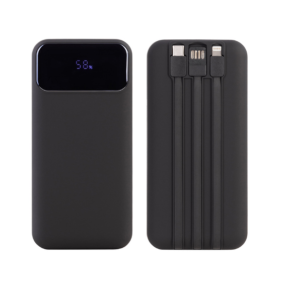 Зарядное (22.5W) устройство "Top Grade SOFTTOUCH" 20000 mAh с подсветкой логотипа, встроенными кабелями и цифровым индикатором заряда-5